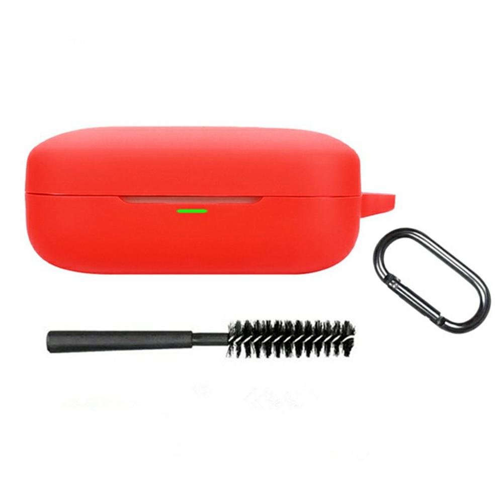 For Realme Buds Air 7 Silicone Case Wireless Earphone Protective Cover with Buckle,Cleaning Brush
