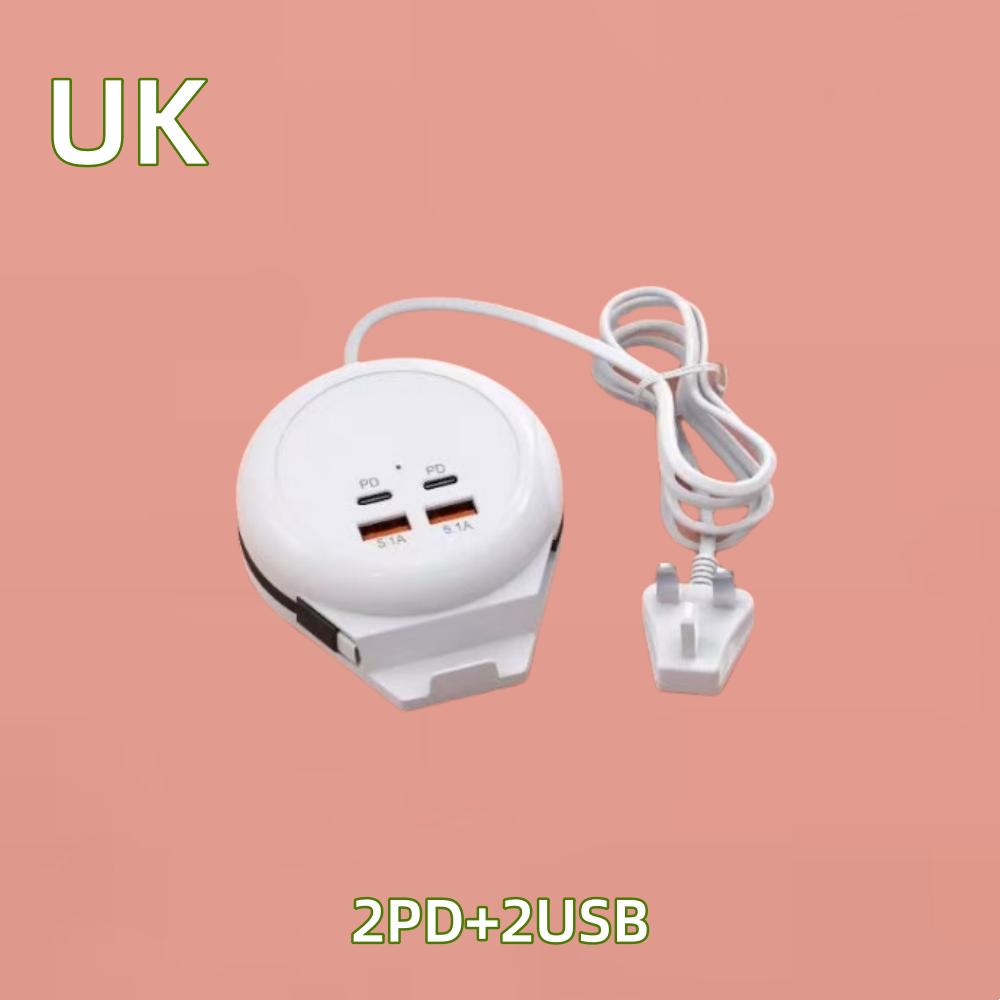 USB C Charger 4 Ports with Type C Cable 5.1A High Speed Wall Socket Mobile Phone Quick Charger Adapter USB HUB Extender For Home