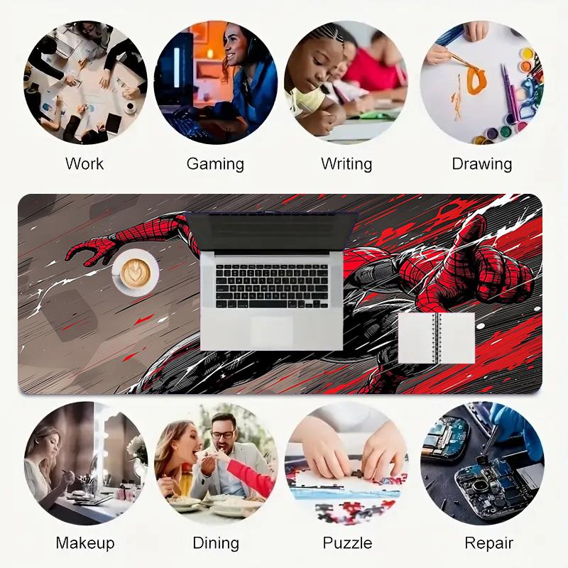 Spiderman Xl Gaming Mouse Pad Nonslip Rubber Base Stitched Edge Waterproof Desk Mat For Pc Laptop Gamer Office Computer Accessories C929445