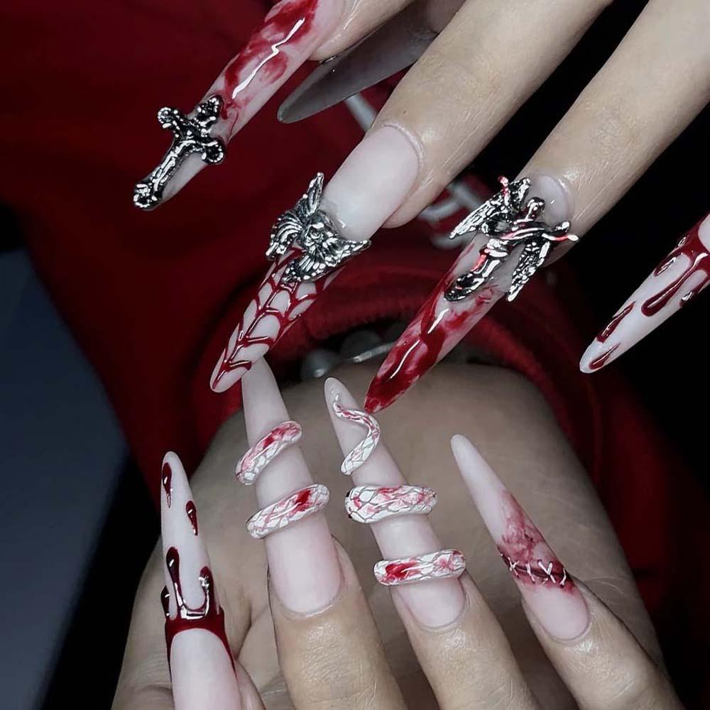 5Pcs/set Manicure Material Halloween Metal Nail Accessories  Nail Salon