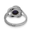 Natural Purple Turquoise 925 Sterling Silver Twisted Rope Split Shank Rings For Women & Girls