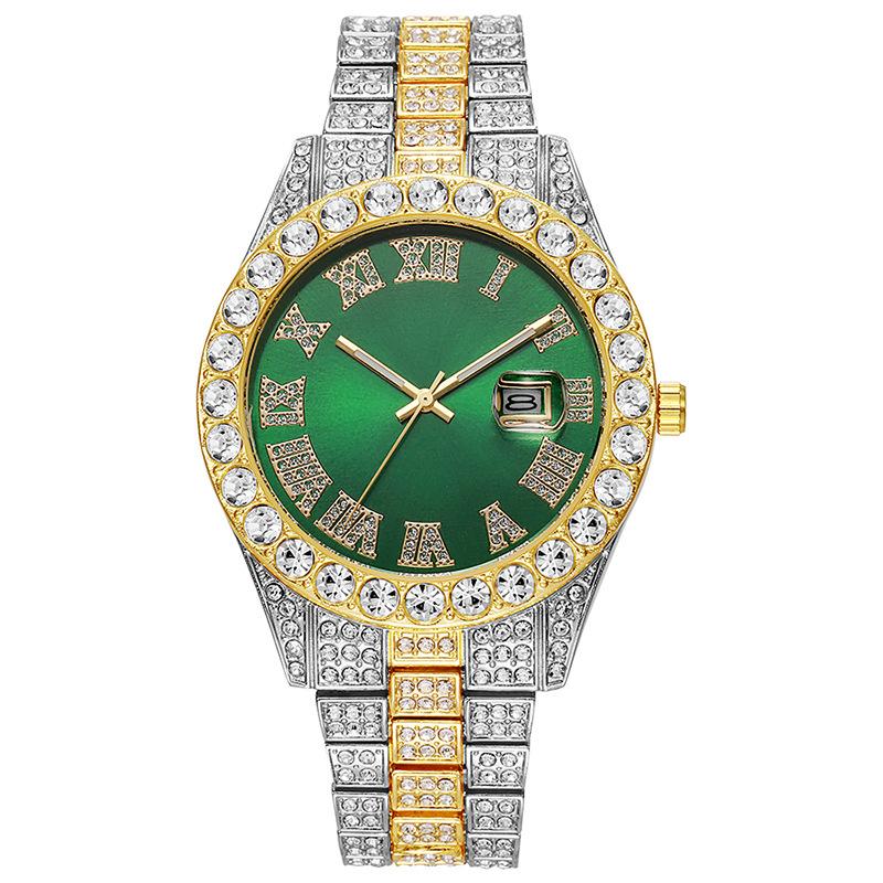 Ceas 2025 Bărbați Personalitate Stil Hip Hop Roman Diamant Cuarț Ceas Bărbați