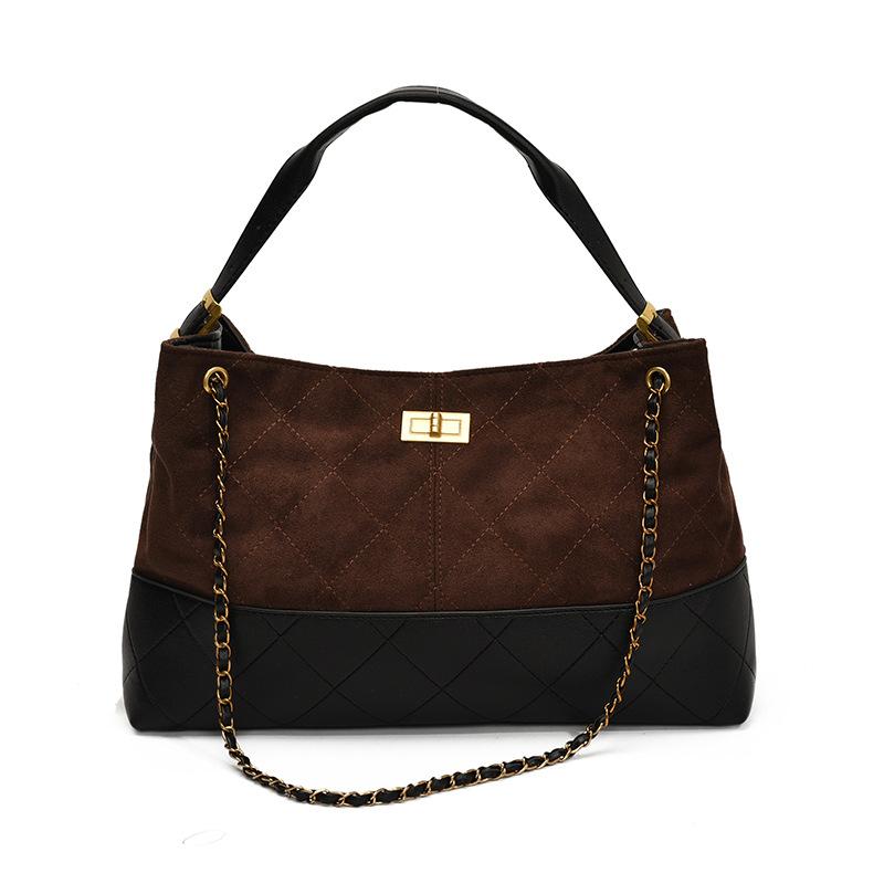 Fashion Chain Bucket Bag Women's Spring and Summer New Diamond Matte Large Bag Shoulder Messenger Bag