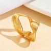 18K Gold Plated Retro Style Stainless Steel Open Ring