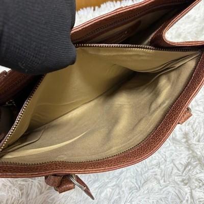 POLO RALPH LAUREN All-Leather Brown Tote Bag Charm Pony Embossed Authentic