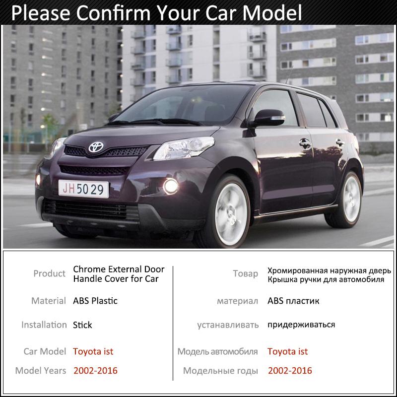 Black Carbon Fiber Door Handle Cover for Toyota Ist Urban Cruiser XP60 XP110 2002~2016 Car Accessories Stickers Trim Set Chrome