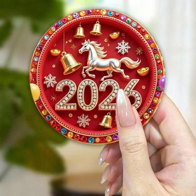 1pz Magnete Frigorifero Anno del Cavallo 2026 Zodiaco Cinese Cavallo Magnete Frigo Acrilico Decorazione Capodanno Casa Cucina
