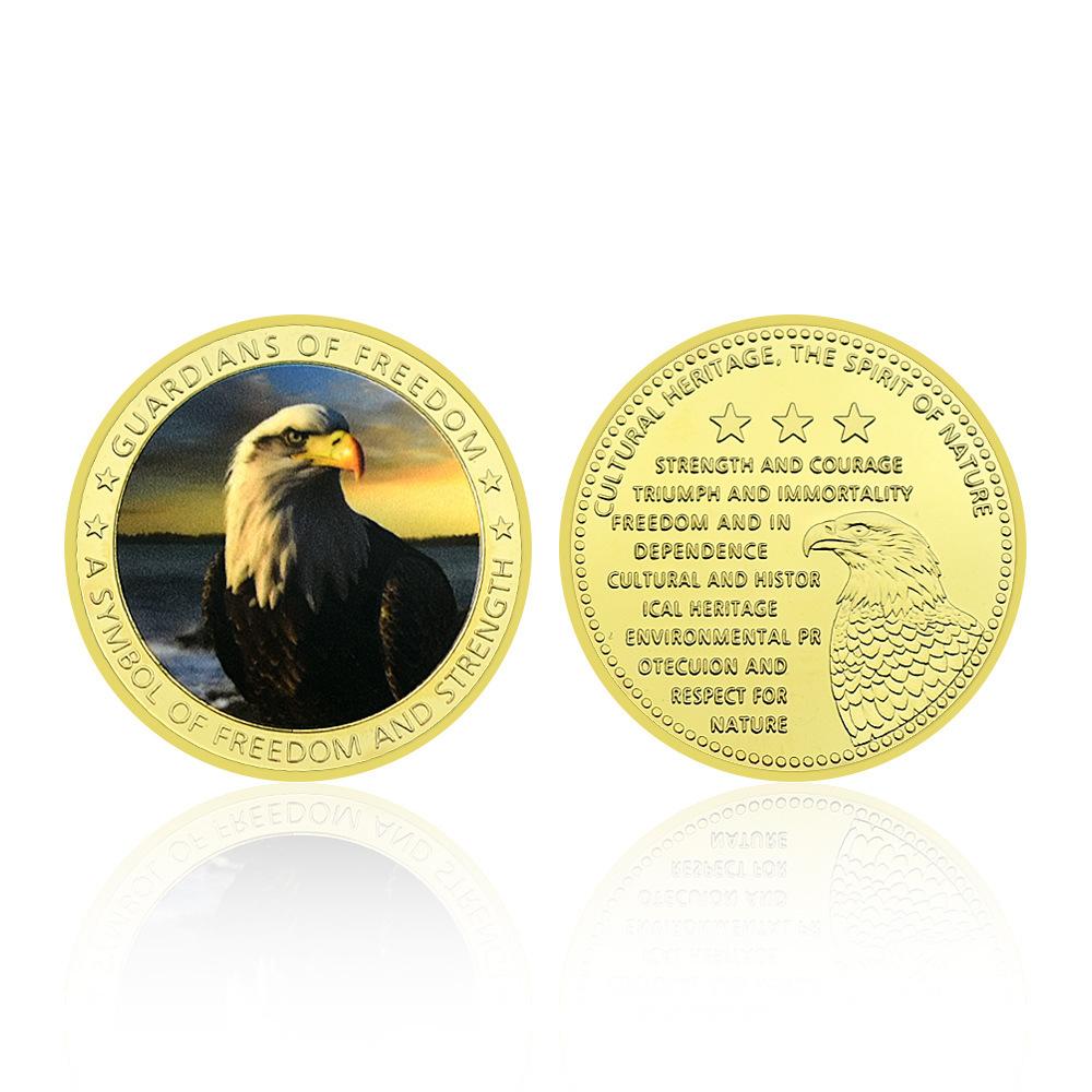

Rare animal coins, American bald eagle gold commemorative coins, Lucky Bird medals, commemorative medals