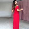 2025 Women's Sleeveless Solid Color Backless Bodycon Slit Dress