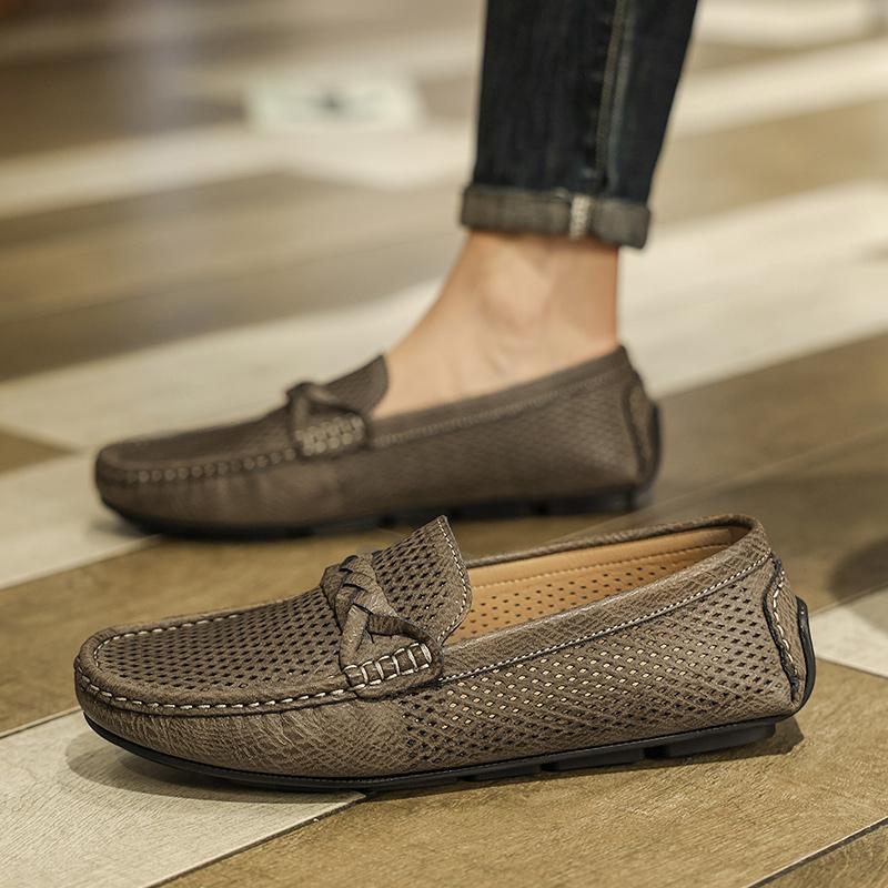 Leather Mens Loafers Leisure Walk Male Casual Shoes Moccasins Breathable Sneakers Men Driving Shoes Comfort Boat Flats