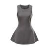 YPFF Trendy Women's Sleeveless Waist-Cinched Solid A-line Dress