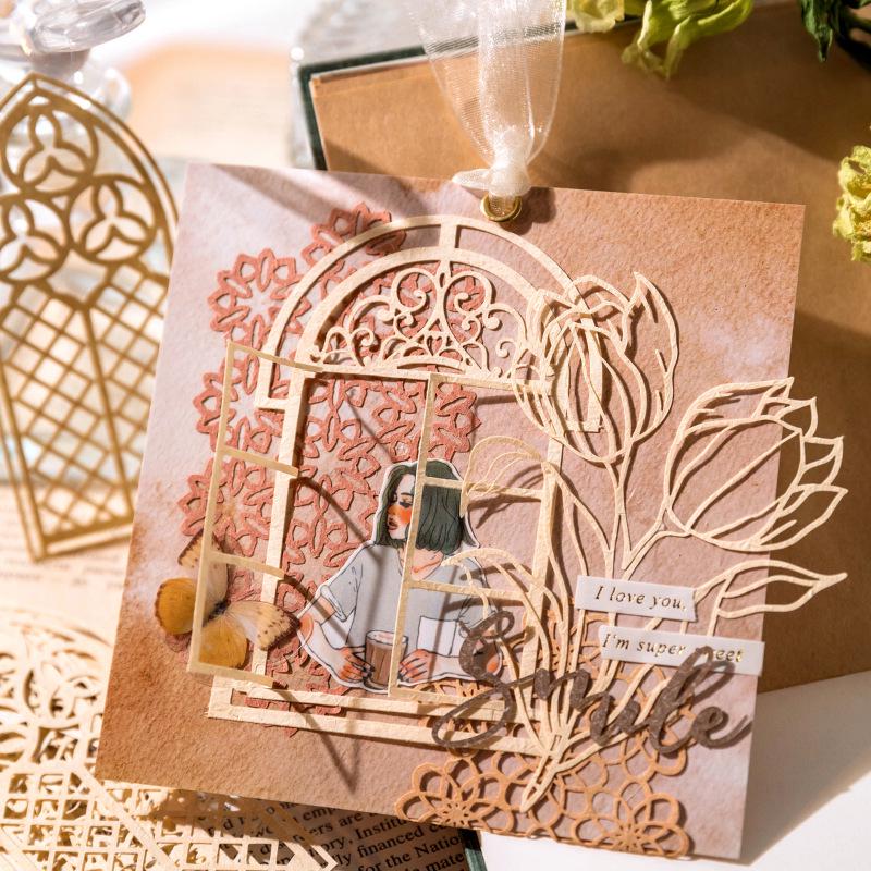 Momo Paper Lace Love Song Series: Hollow Lace Journal Decoration, 10 Sheets/Pack - 6 Stylish Designs