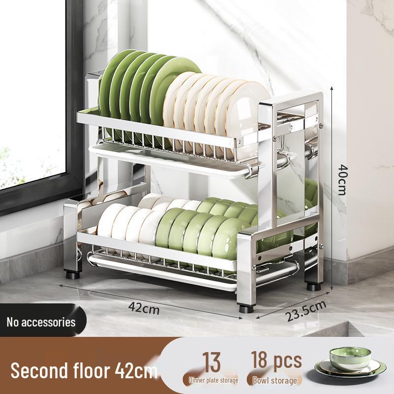2026 Multi-functional Stainless Steel Dish Drying Rack for Countertop Storage of Bowls, Plates, and Chopsticks