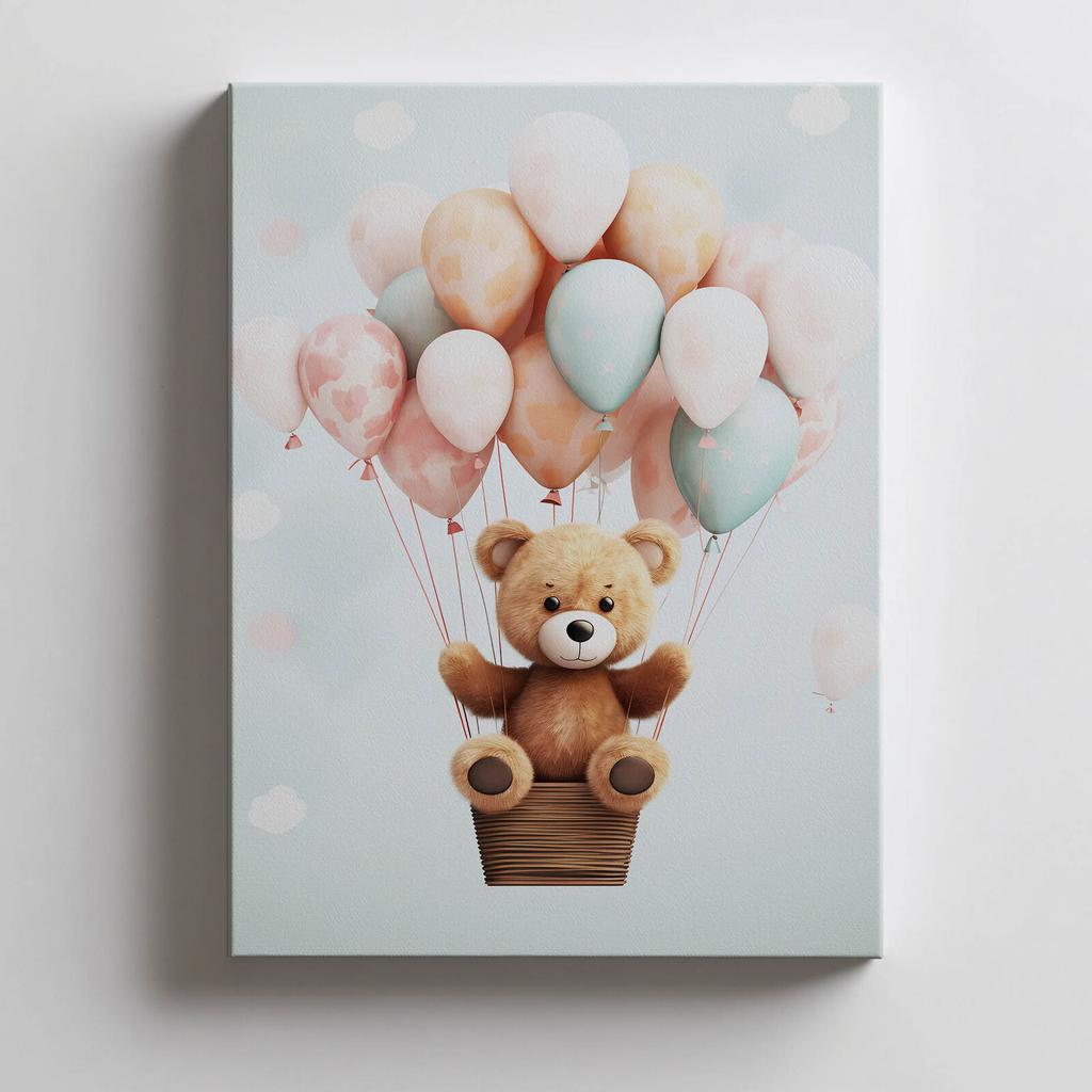 Podniebny Raj Małego Misia Podniebny Raj Małego Misia, 70X100 Cm, Rama Drewniana Ciemny Brąz, Papier Matowy 230 Gsm