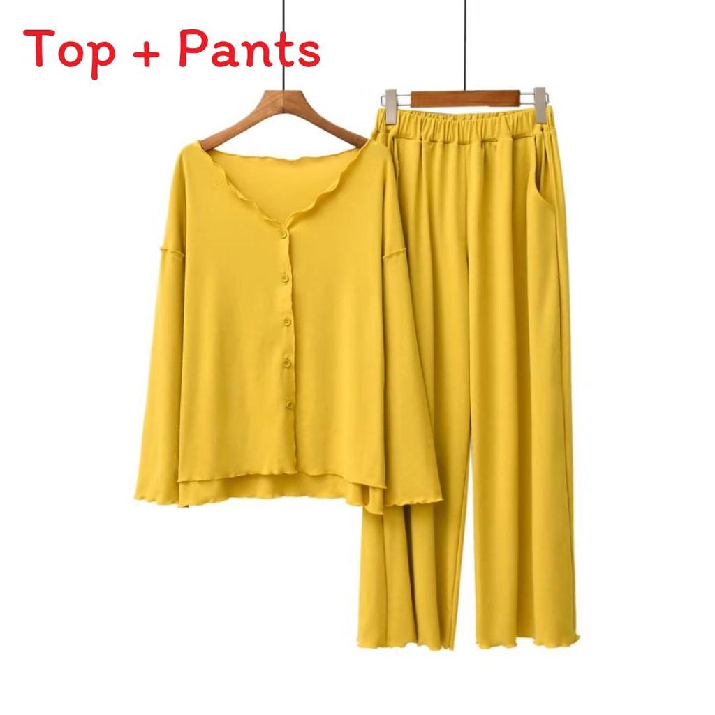 Modal Fiber Sleepwear Set For Women With V Neck Long Sleeve And Comfortable Fit For Nightwear