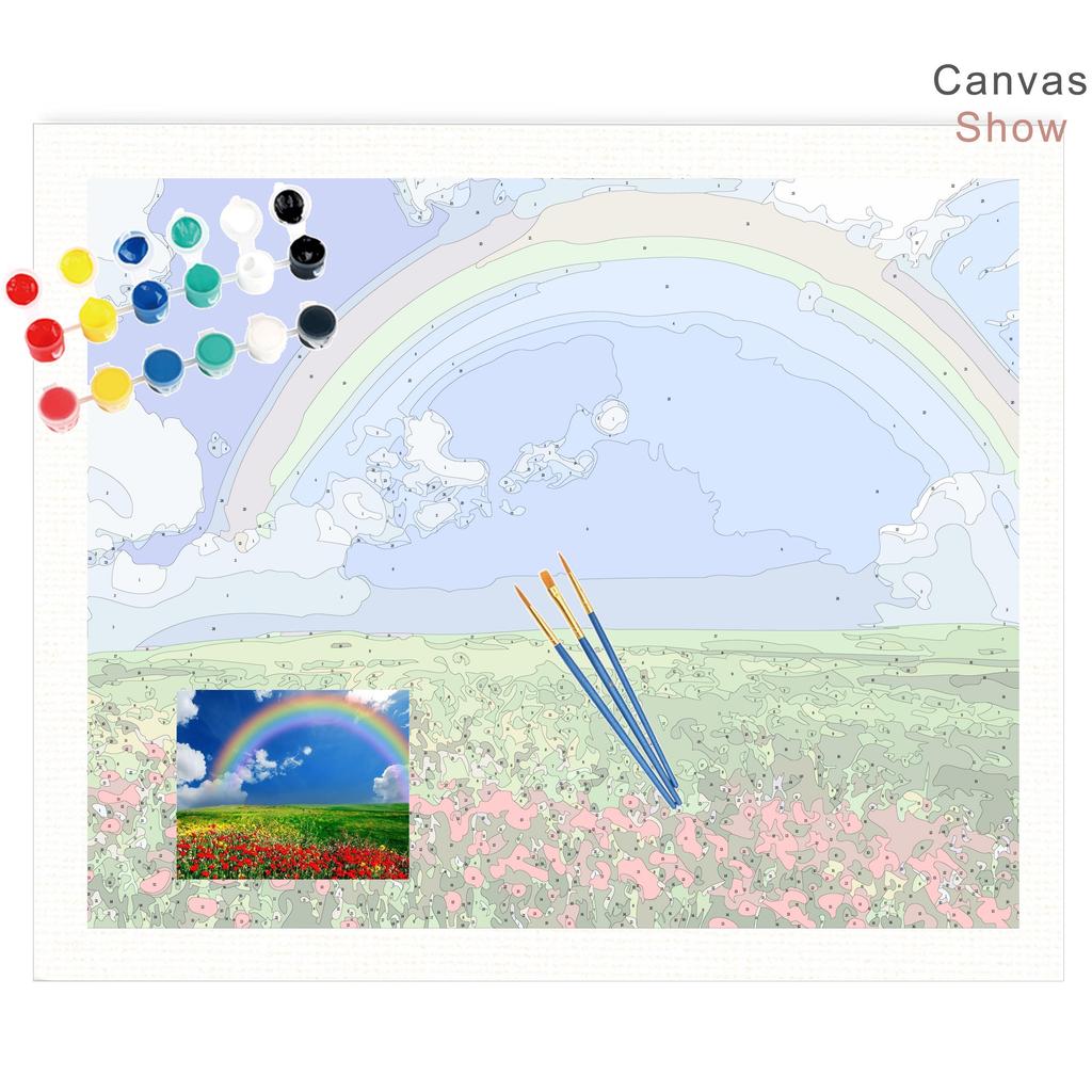 RUOPOTY Digital Natural Scenery Hand-Painted Art Gift Diy Digital Painting Set Room Decoration