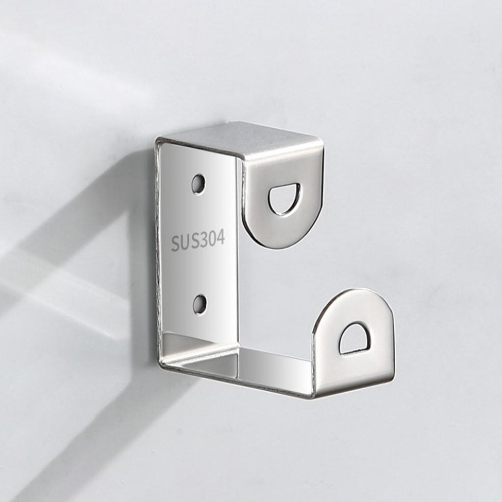 Bathroom Shower Corner Shelf with Two Hooks Stainless Steel, Wall Mount Shelves