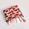 Retro Artistic Mushroom Jacquard Fabric Makeup Bag, Women'S Clutch Bag, Zippered Square Bag, Toiletry Bag