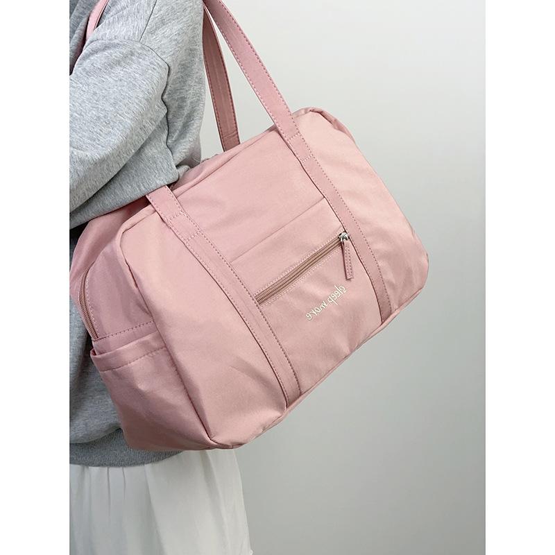 

Легка сумка великої місткості з нейлонової тканини Niche Нова жіноча дорожня сумка для фітнесу Портативна сумка на плече рожевий