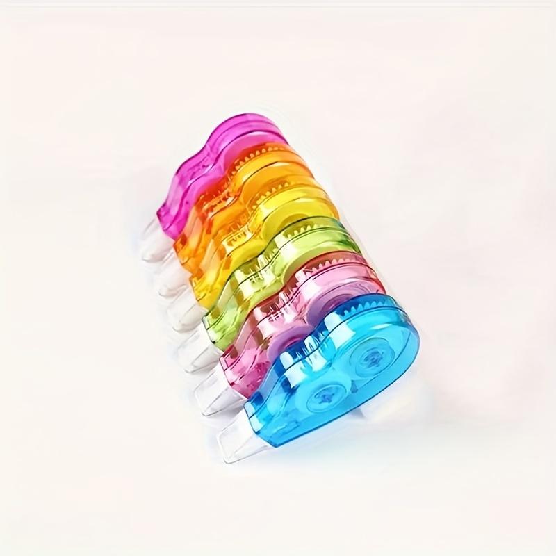 6pcs Corrective Tape Erasers | Transparent Pastel Color Rings, Durable Plastic, Portable School Supplies for Students, Fun Stationery Gifts