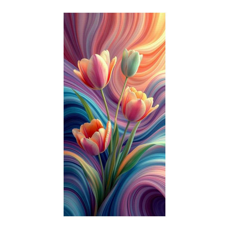 Colorful Tulips Large Size Diy Diamond Art for Adults Painting New Collection Abstract Scenery Full Rhinestone Embroidery Mosaic Cross Stitch Kits
