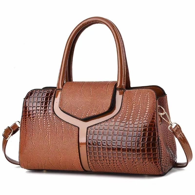 2025 New Women's Bright Leather Bag Large Capacity Design Handbag Exquisite Ladies Messenger Shoulder Bag Casual Tote Bags women