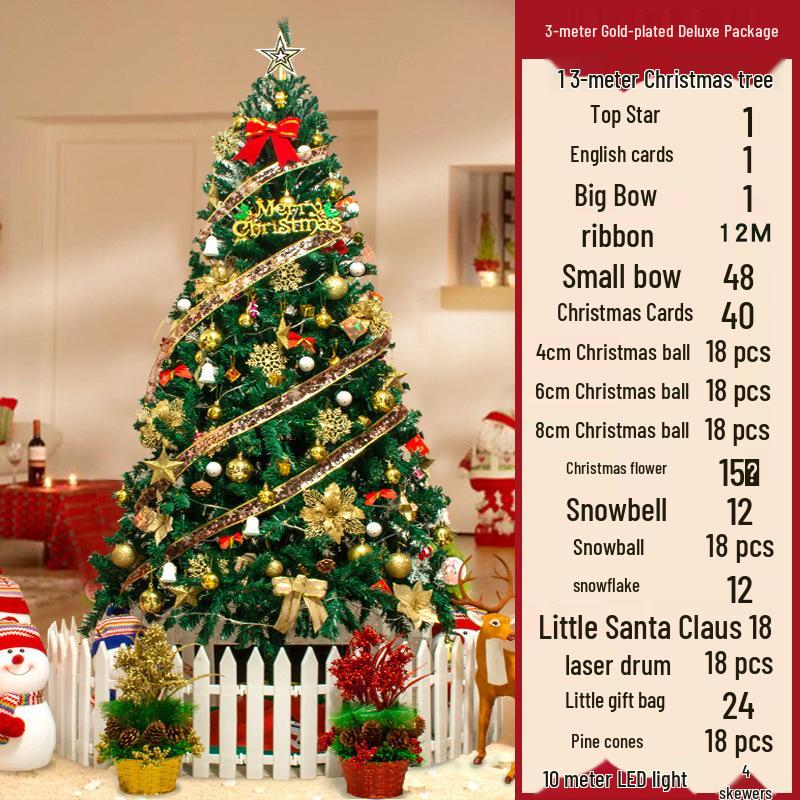 2025 Luxury Christmas Tree Package: 1.2-4M Luminous with Ornaments