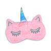 Eye Mask Cute Character Unicorn for Sleeping Colorful Fluffy Animal Children Soft Stuffed Toy Good Sleep Good Nap Lightweight Travel (Pink)