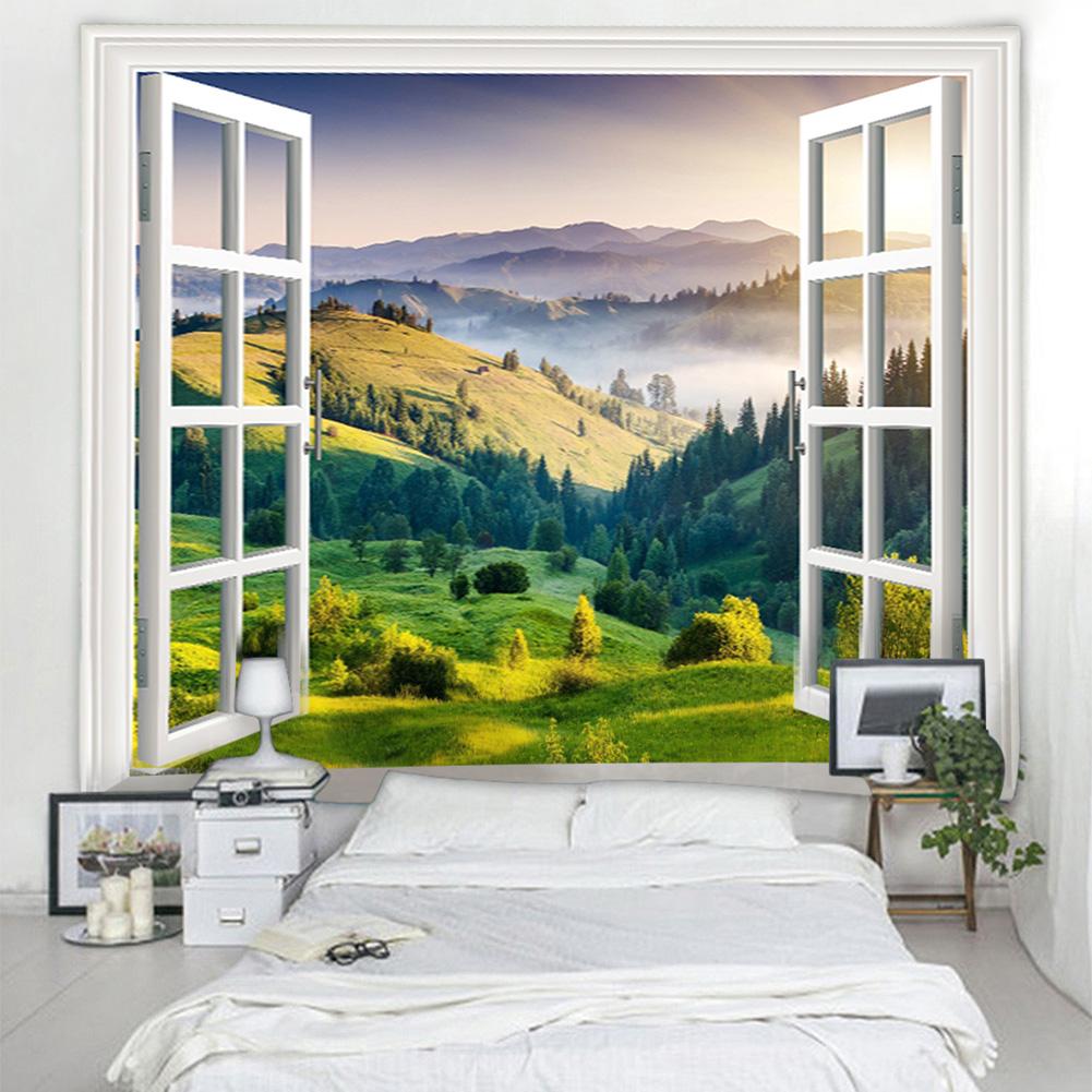 Tapiserie de perete cu model boem, iarbă verde, agățat de lenjerie de pat, tapiserie de perete (150*130CM)