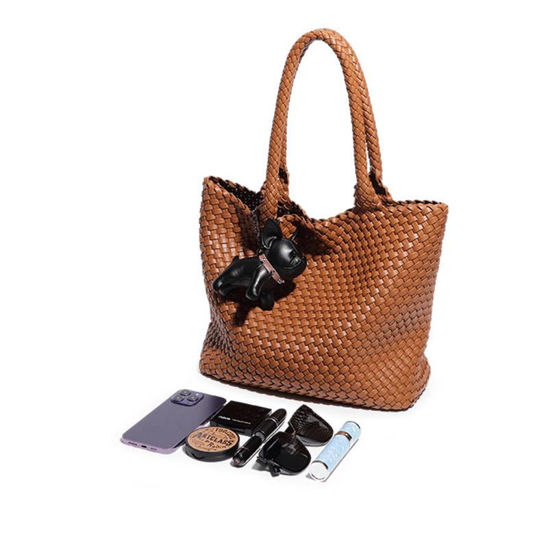 Luksusowa damska torebka skórzana damska ręcznie robiona dziergana torba shopper kobiecy ręcznie tkany koszyk torba na ramię