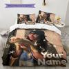 Billie Eilish Custom Name Pattern Bedding,Quilt Set Quilt Cover Pillowcase Home Birthday Gift(1 * Duvet Cover + 2 * Pillowcase, Without Core)