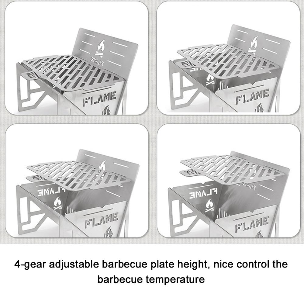 Outdoor Camping Detachable Stoves Portable Stainless Steel Furnace Multifunctional Picnic BBQ Cooking Accessory