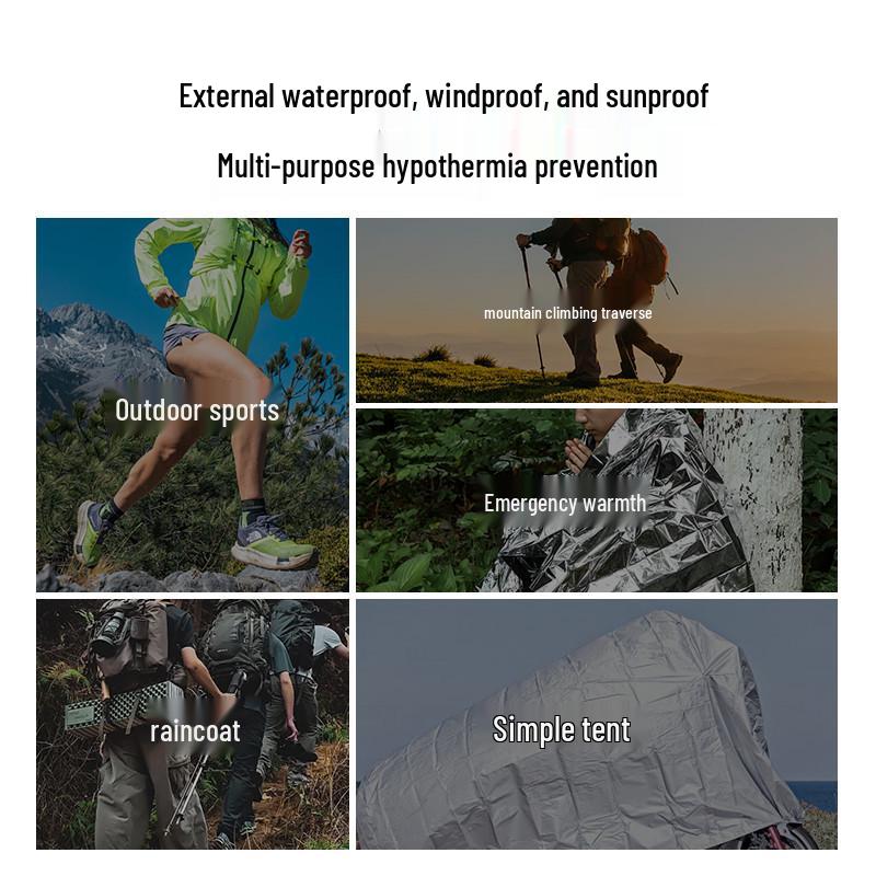 Thickened & Enlarged Disposable Outdoor Emergency Blanket for Survival & Cold Protection