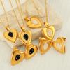Korean Love Pendant Item Stud Earrings Necklace Women'S Collarbone Chain Niche Design Set