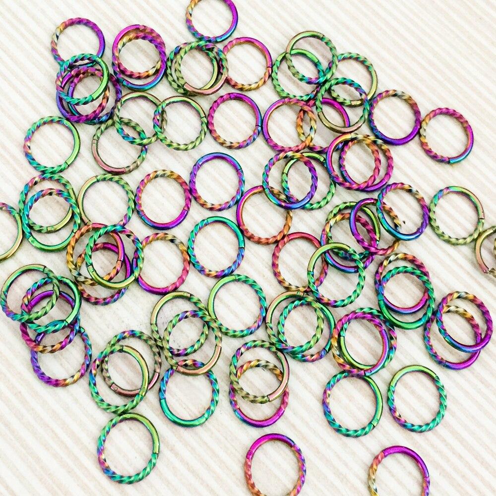 1PC 16g din oțel inoxidabil cu balamale segment Clicker inel nas septum piercing Helix cartilaj Daith Twist Hoop inele nas Clip Nariz