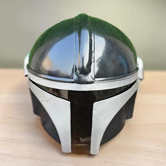 Handmade Steel Mandalorian Style Helmet – Wearable Metal Cosplay Armor, Gothic Black Warrior Helmet, Collector Gift