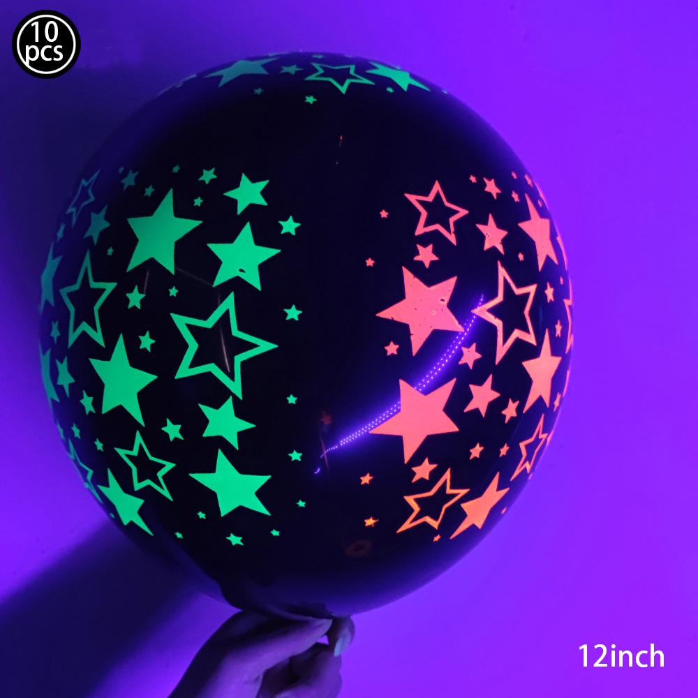 10-50pcs Neon Fluorescent Latex Balloon 12inch Glow In The Dark Glow Luminous 80s 90s Birthday Party Wedding Decoration Supplies
