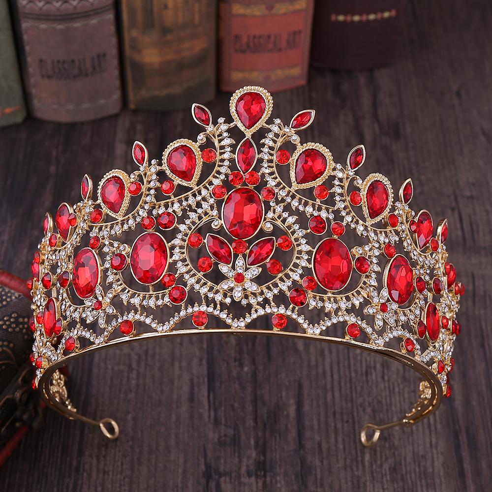 Baroque Large Crown with Rhinestones, Tiara, Bridal Jewelry