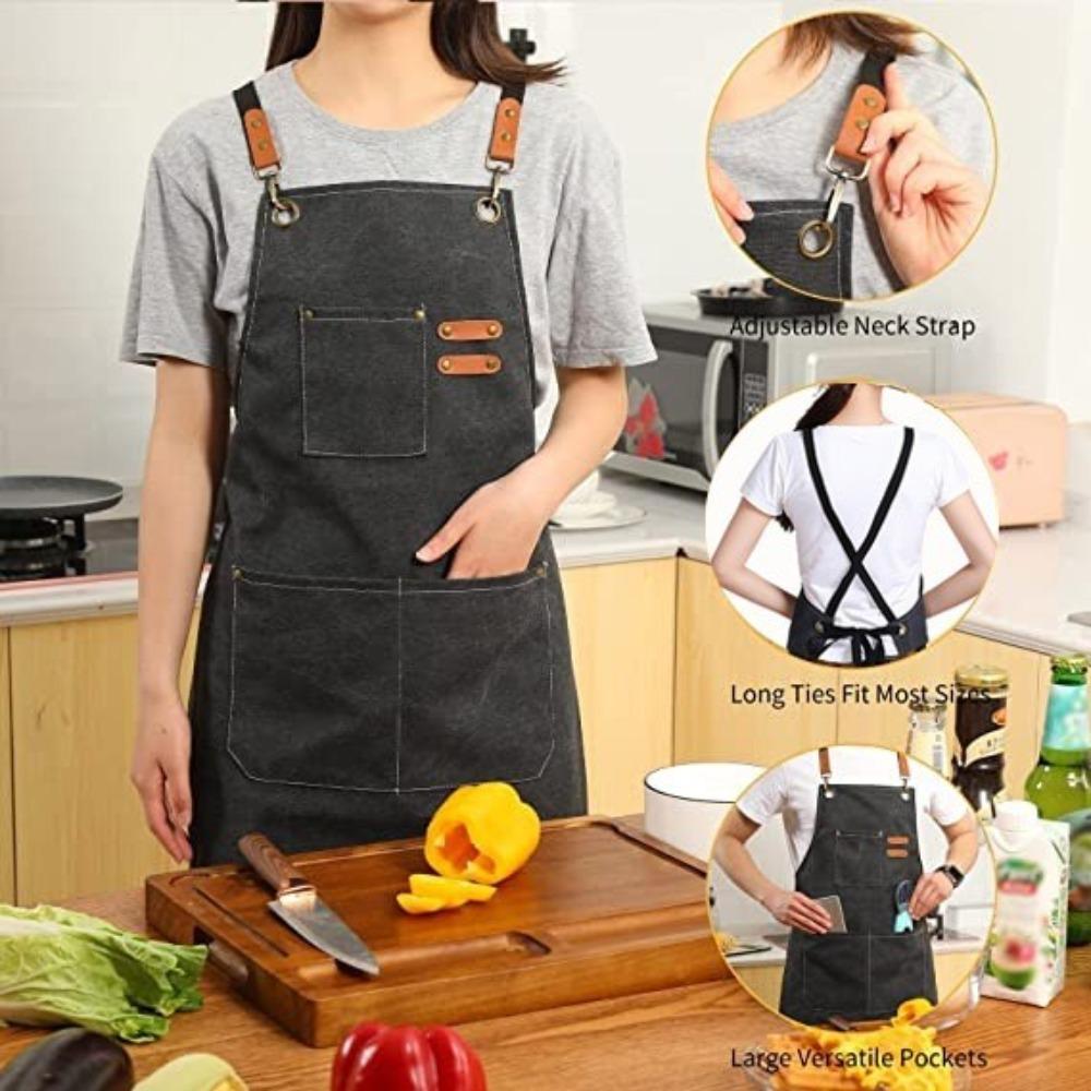 Water Proof Thickened Canvas Apron Wipe Hands Fashion Adult Apron  Household