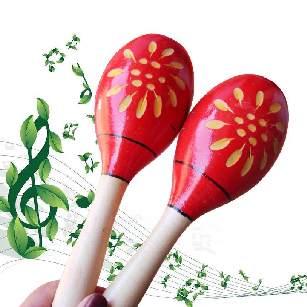 Children's Orff Percussion Instruments: Wooden Engraved Sand Shakers for Early Music Education