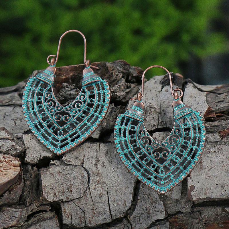 

Bohemian Vintage Retro Drop Earrings For Women Blue Beads Tree Tassel Geometric Ethnic Dangle Beach Female Earrings Zircon Gift