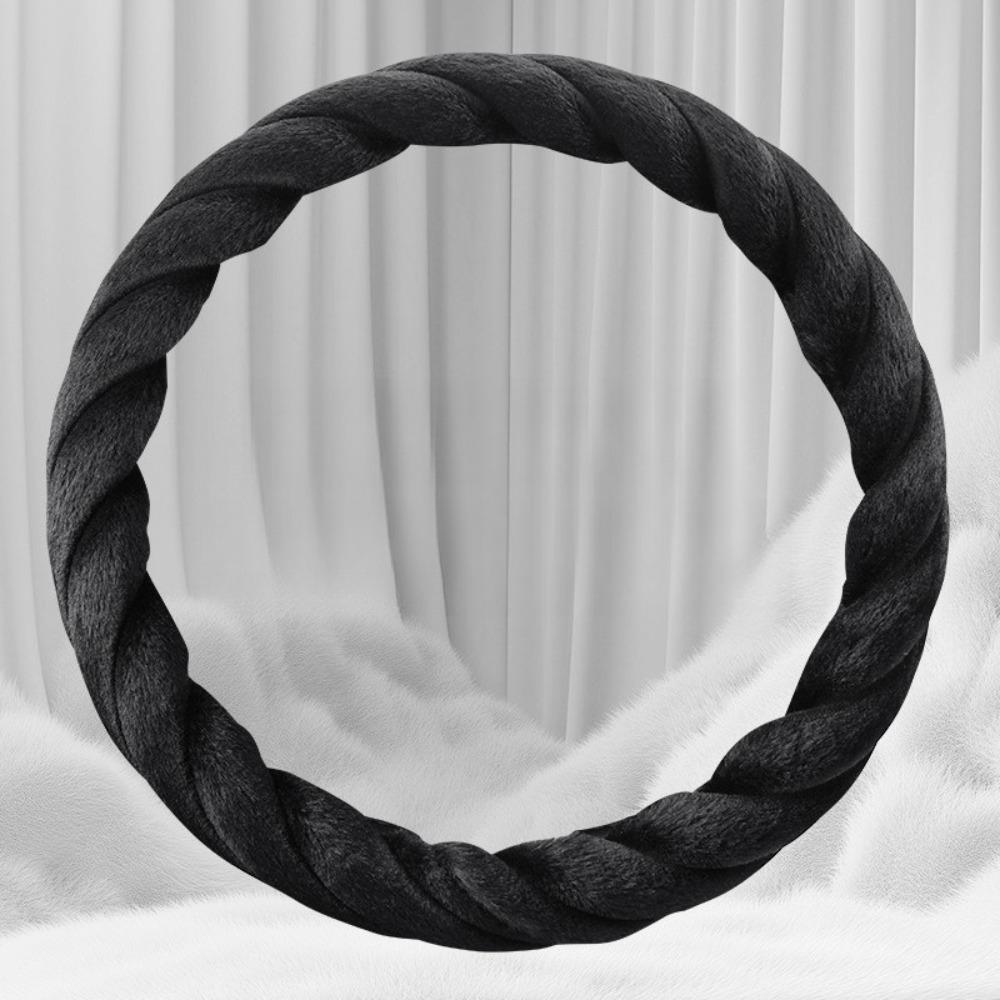 Car Steering Wheel Cover, D-Shaped, O-Shaped, Comfortable Winter Steering Wheel Cover - Fits 15.0inch, Anti-Slip Grip, Soft and Warm,
