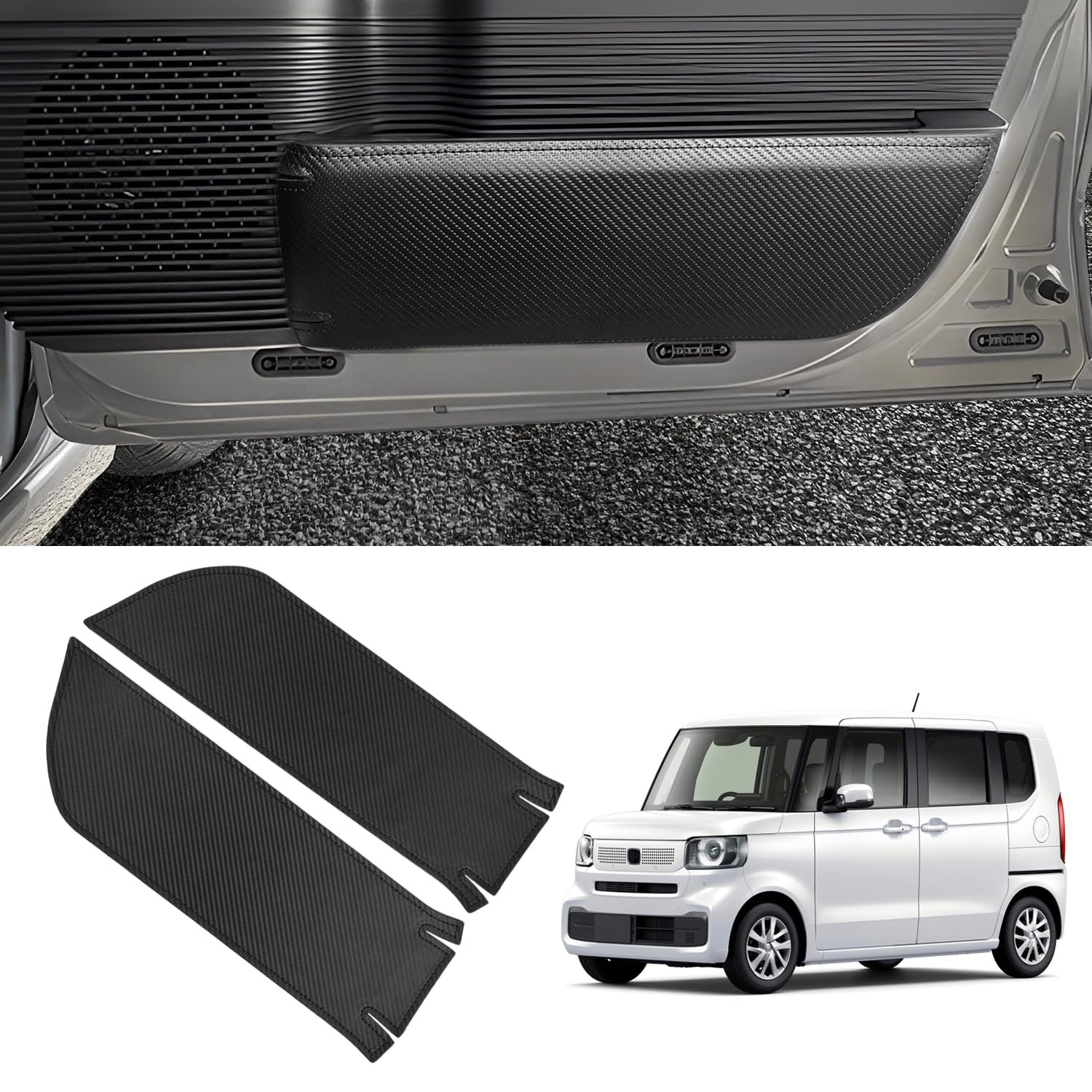 

GIMUYA Защитные накладки на пороги для Honda New Custom Октябрь 2023 Набор из 2 штук Защита от царапин и пятен Индивидуальный интерьер PU кожа с видом карбонового волокна