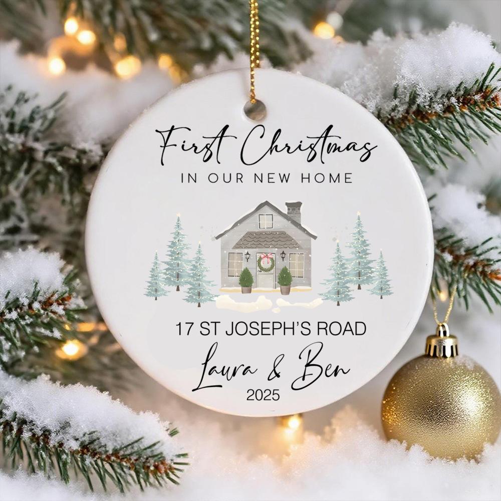 Personalised New Home Bauble Christmas Ornament 2025 First Christmas In Our New Home Ornament Happy Xmas Gift