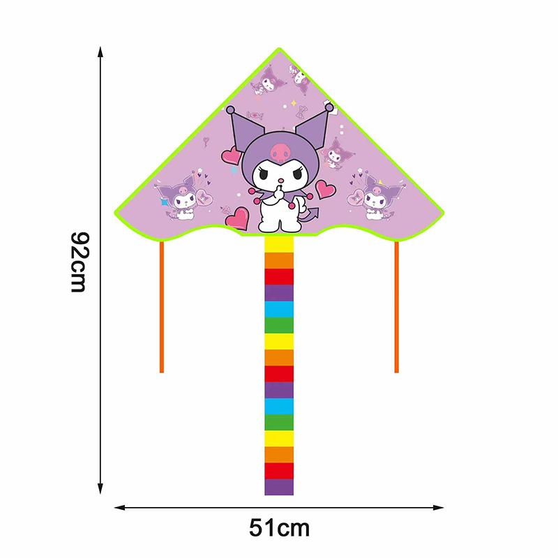 Cute Cartoon Colorful Triangle Kite Flying Toys Kite For Children Kids With 30M Kite String Outdoor Fun Sports Kites Toys