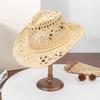 New Summer Straw Hat Children British Fashion Western Cowboy Hat Big Brim Sun Hat Hand-woven
