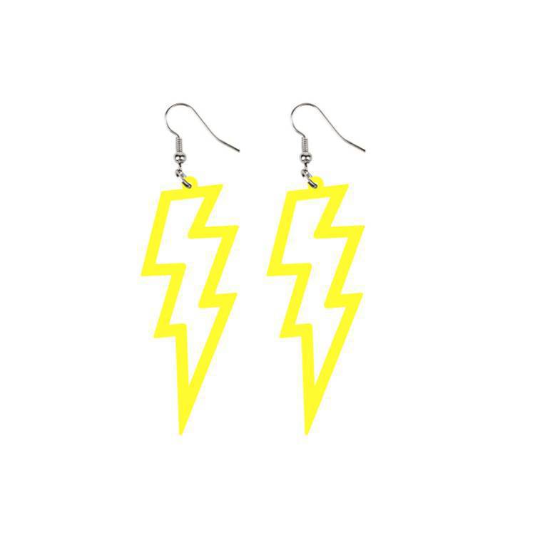 

Acrylic Hollow Lightning Bolt Stud Earrings Minimalist Punk Style Fashion Jewelry for Women & Girls