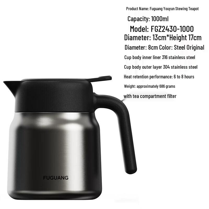 

Heenoor 1000ml Stainless Steel Thermos Flask for Home and Office