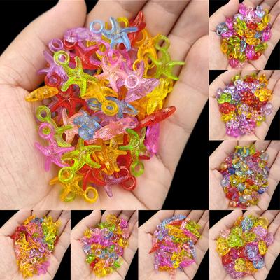 Loose Beads For Jewelry Making Necklace Bracelet Transparent Drop Heart Arrow 20/40Pcs Mixed Colours Pendant Wholesale DIY Crafts  Beads