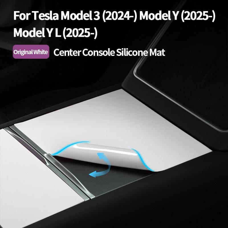 For Tesla Model Y Juniper Model 3 Highland Car Center Console Armrest Box Pad Cover Silicone Auto Interior Tuning Accessories